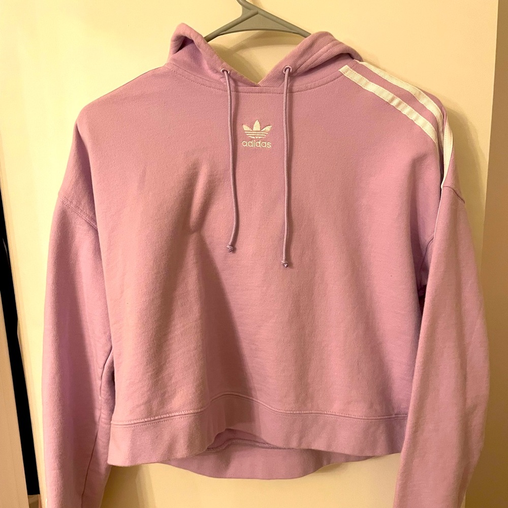 Purple adidas long sleeve crop top